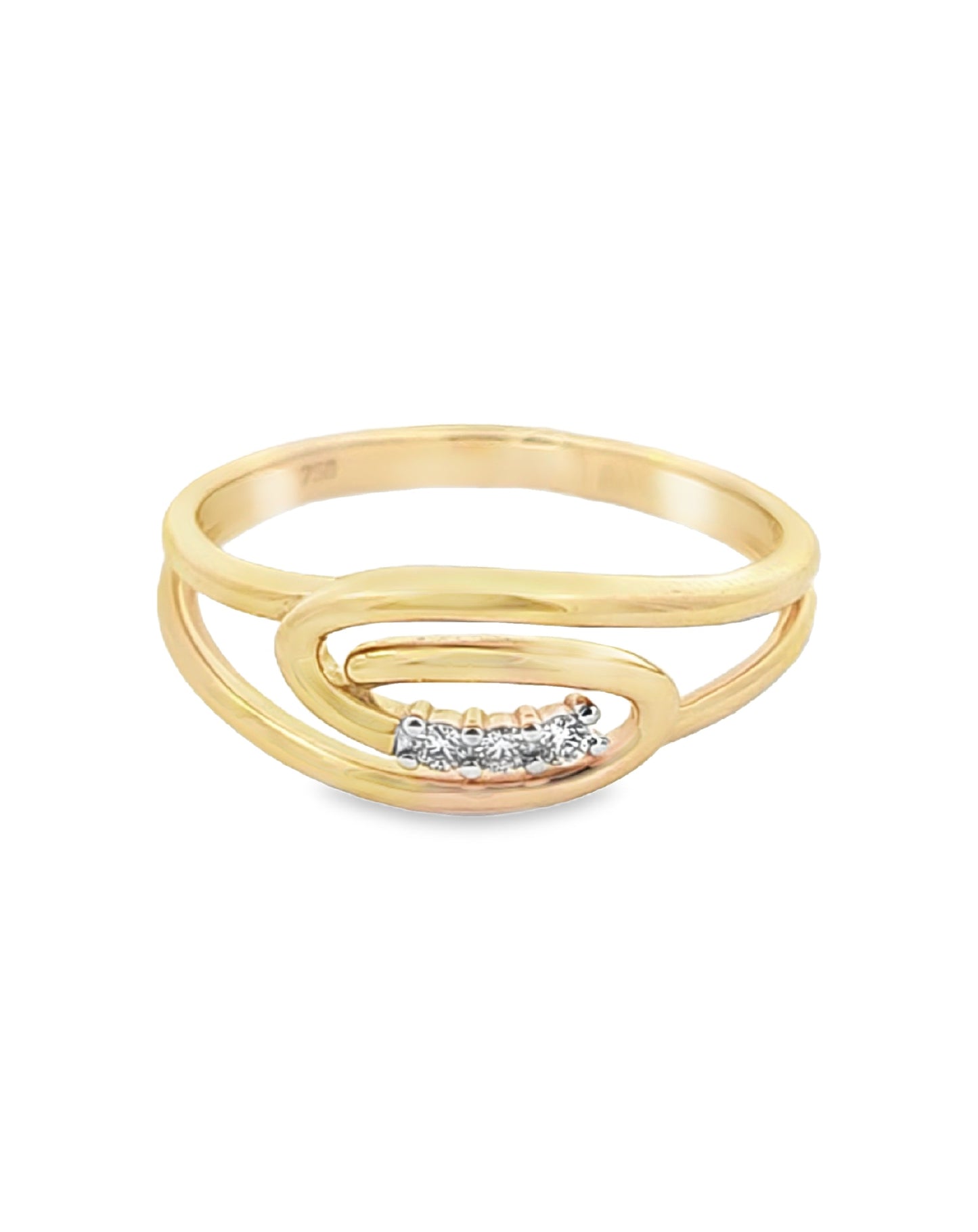 Spiral Diamond Ring ,0.045 Ct