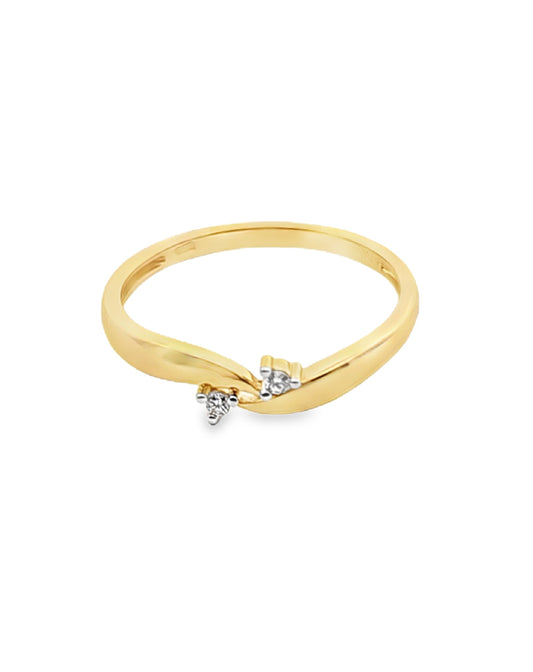 Anillo Oro Amarillo 14 Kt 3 Diamantes