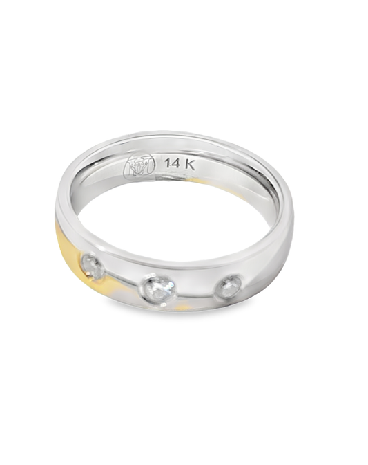 Anillo de diamantes de 14 kt y 7