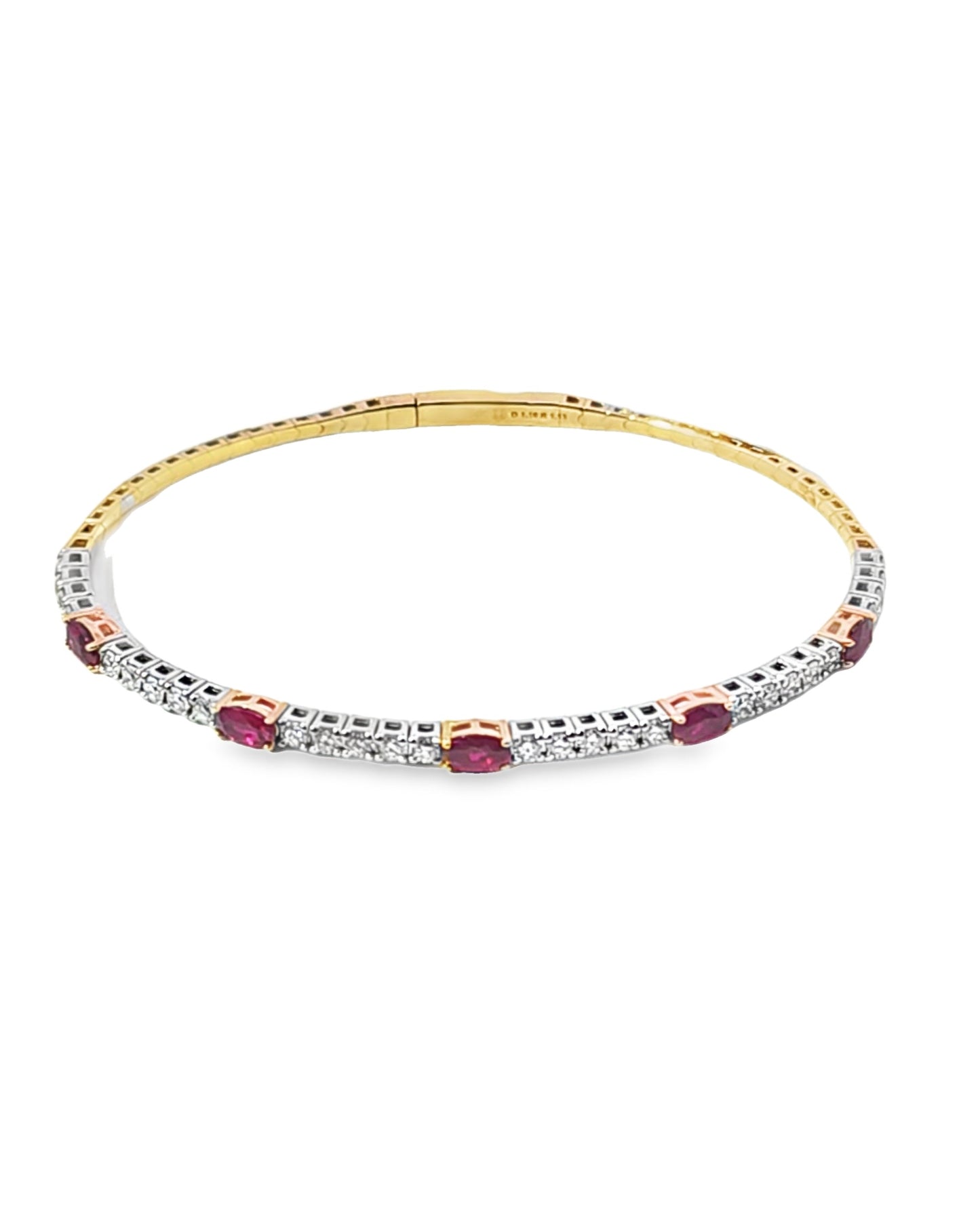 2 Tone Gold Flexi Diamond Bangle Rubi, 1.13 CT
