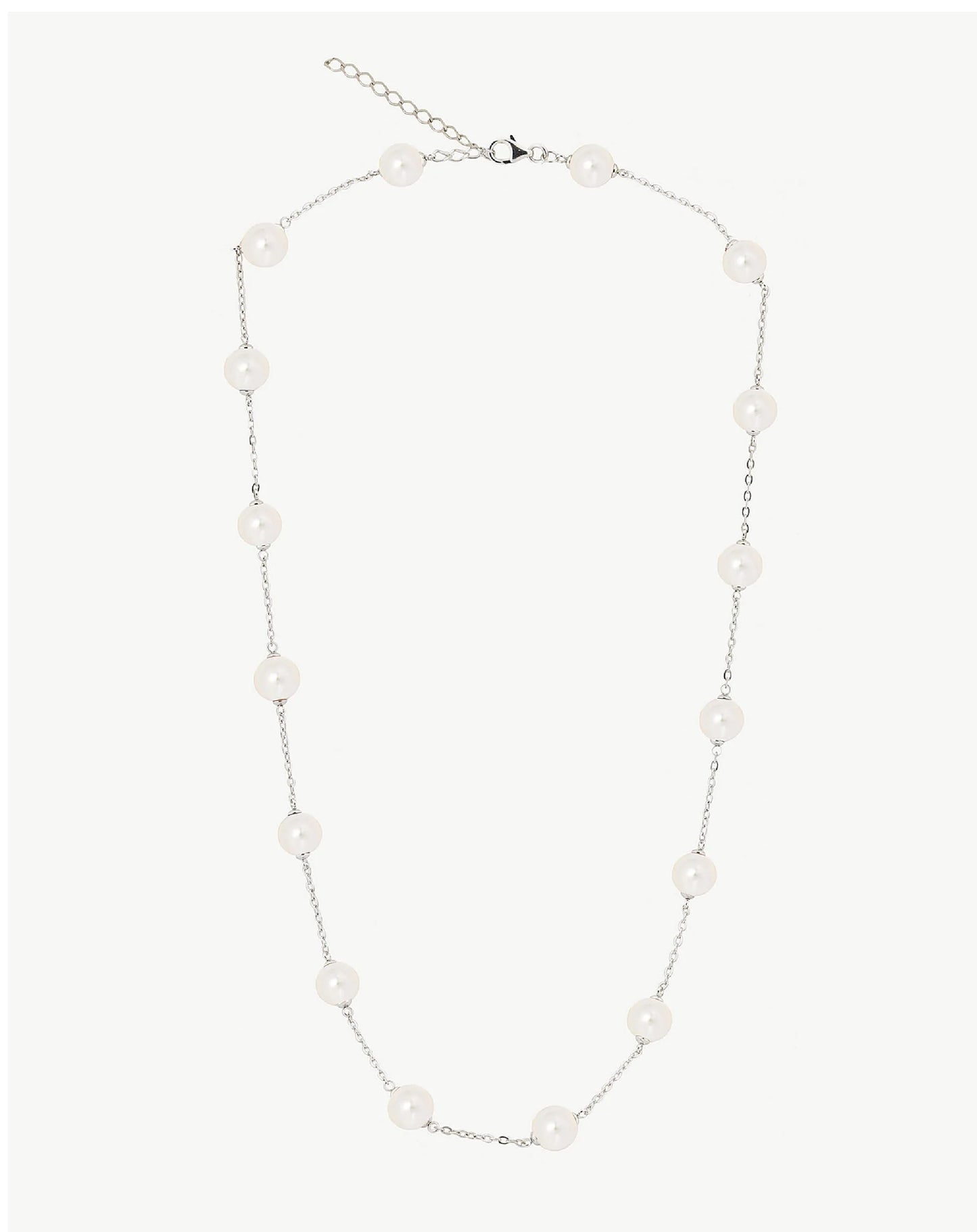 15663.01.2.N45.000.1 Majorica White Gold Tone Pearl Necklace Illusion