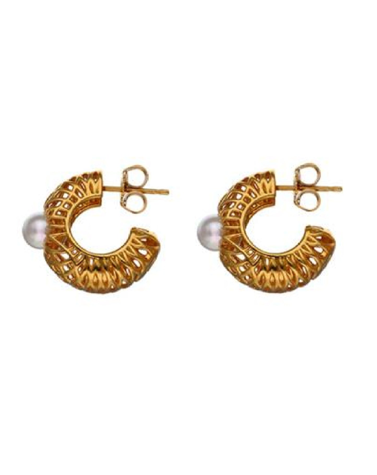 Majorica 17224.01.1.E00.906.1 Mjorica Yellow Gold Plated Earring Etna Earrings