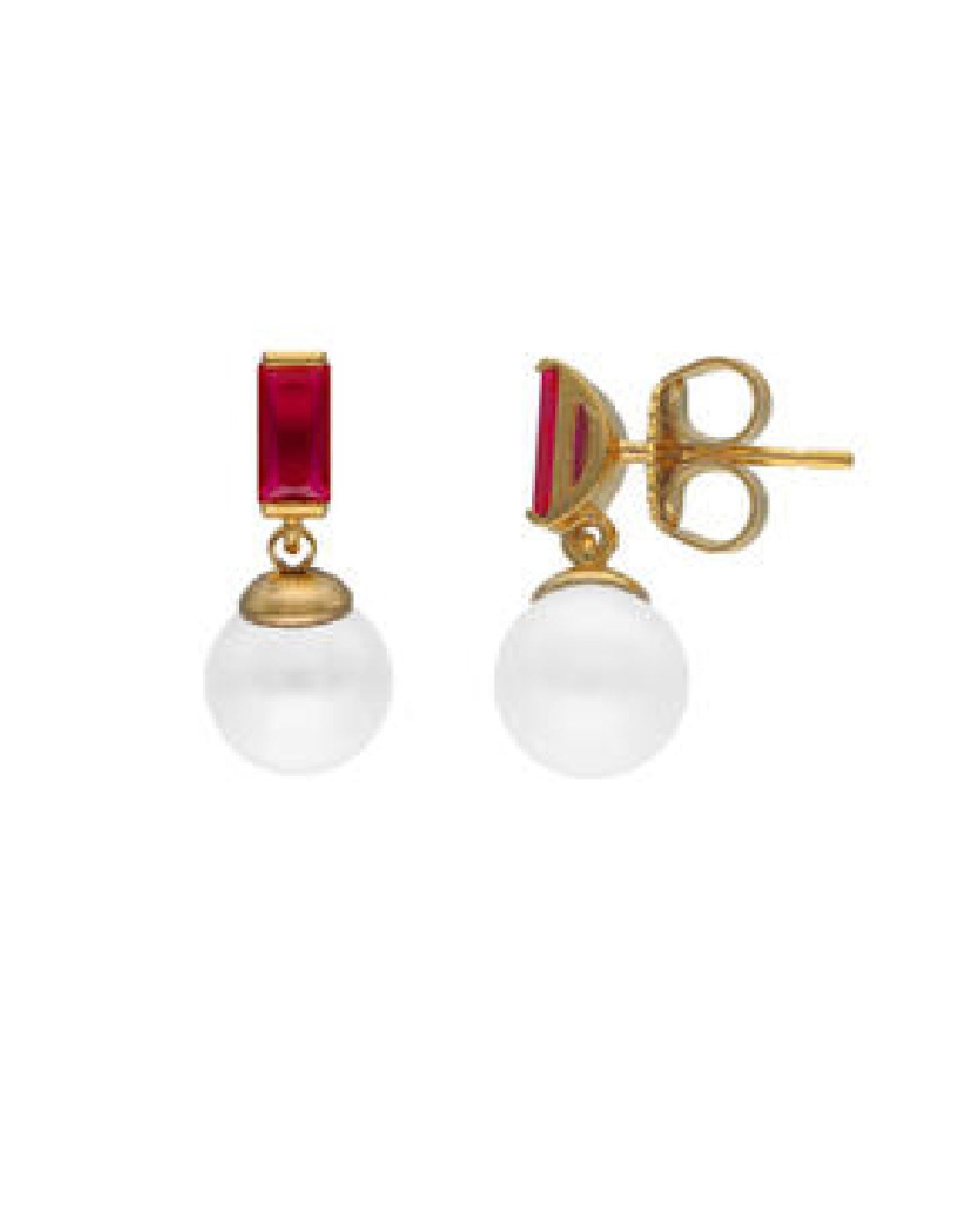 White Pearl Earring Rubí 4mm