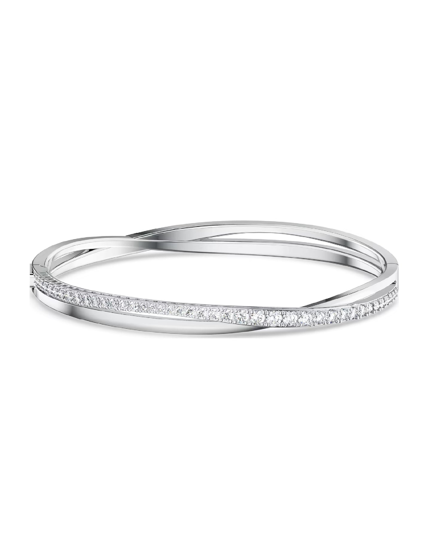 Swarovski 5565210 Swarovski TWIST BANGLE, M size Silver Tone Jewelry