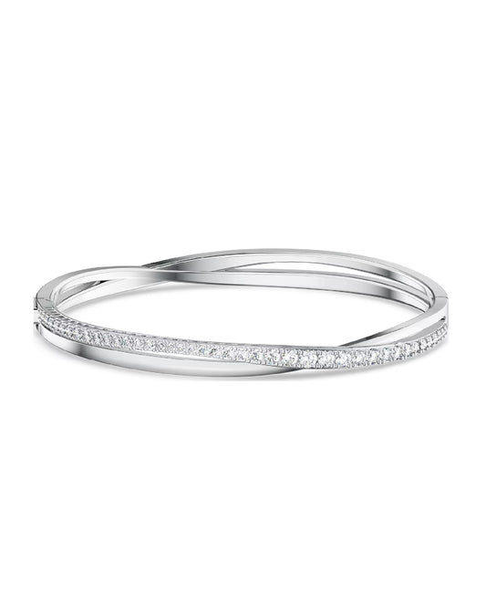 Swarovski 5565210 Swarovski TWIST BANGLE, M size Silver Tone Jewelry
