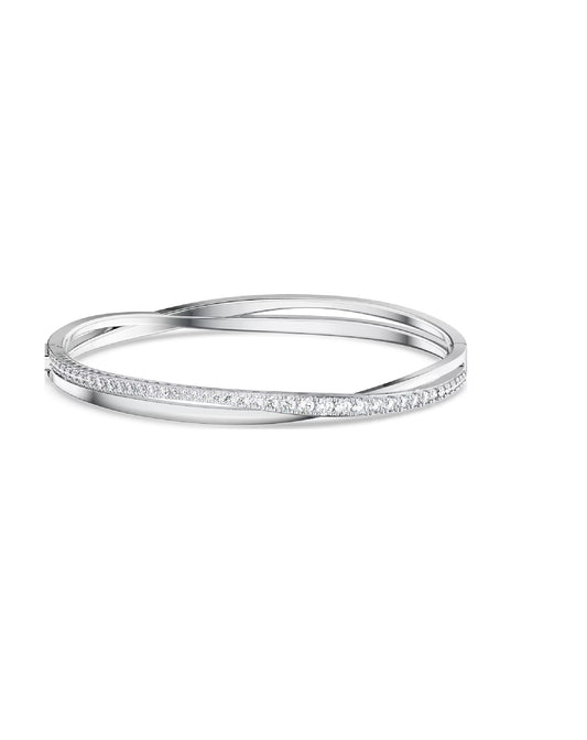 Swarovski Swarovski WHITE Rhodium Plated Twist bangle Bracelets
