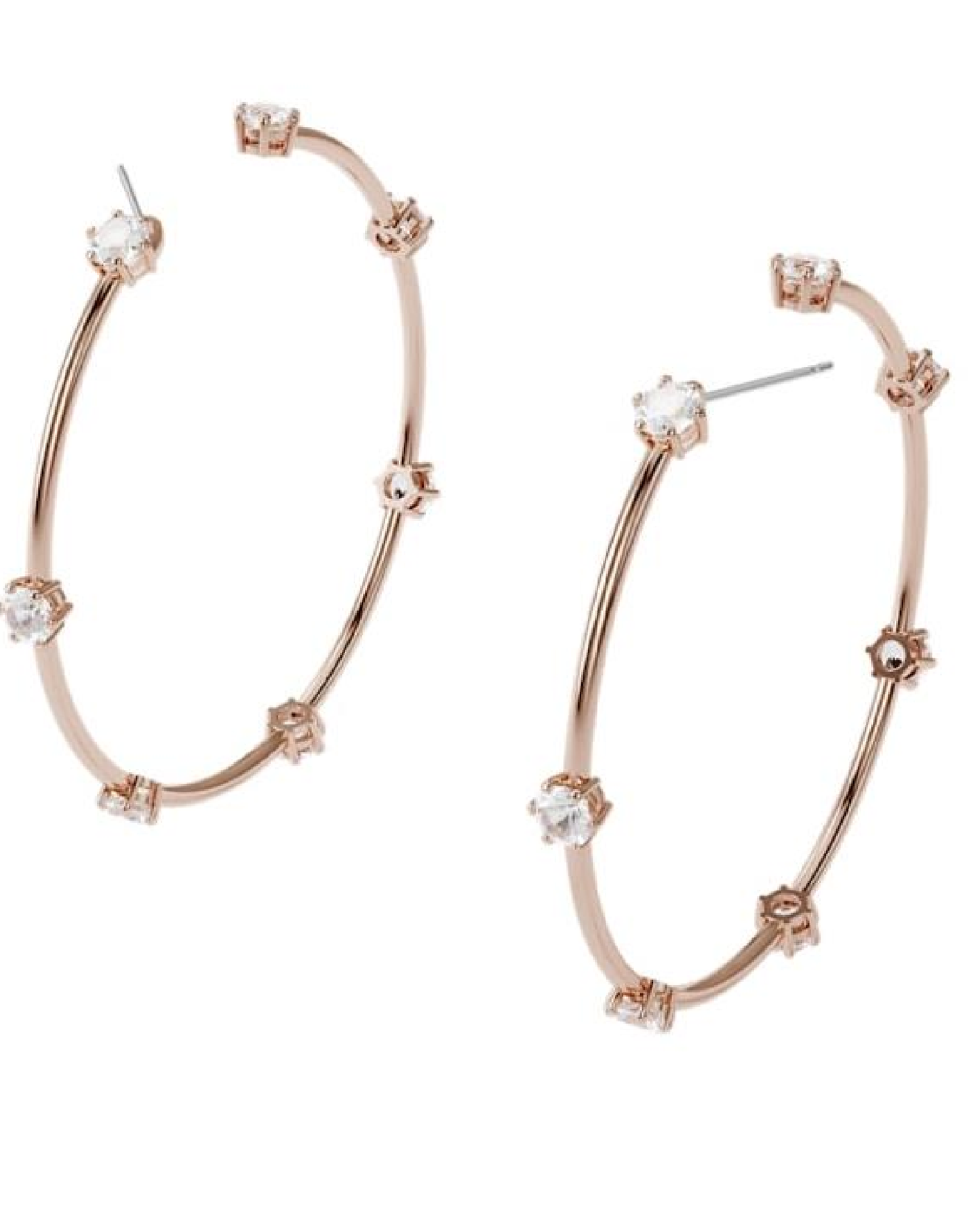 5609706 Swarovski Constella Rose Tone Hoop Earring