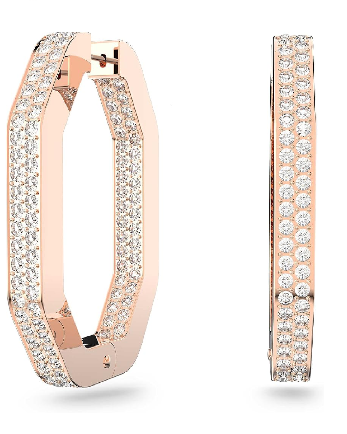 5634992 Swarovski Dextera Rose Gold Hoops Earring
