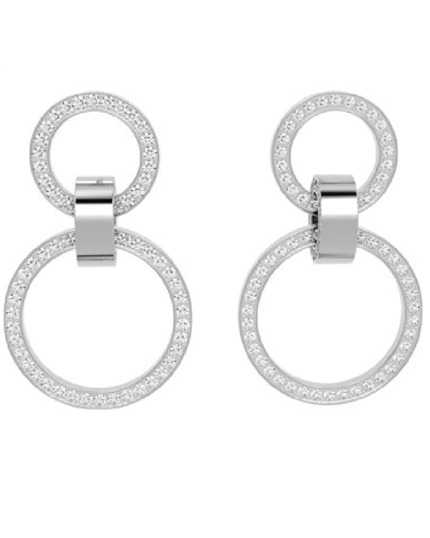5636503 Swarovski Dextera WhiteTone Hoop Earring