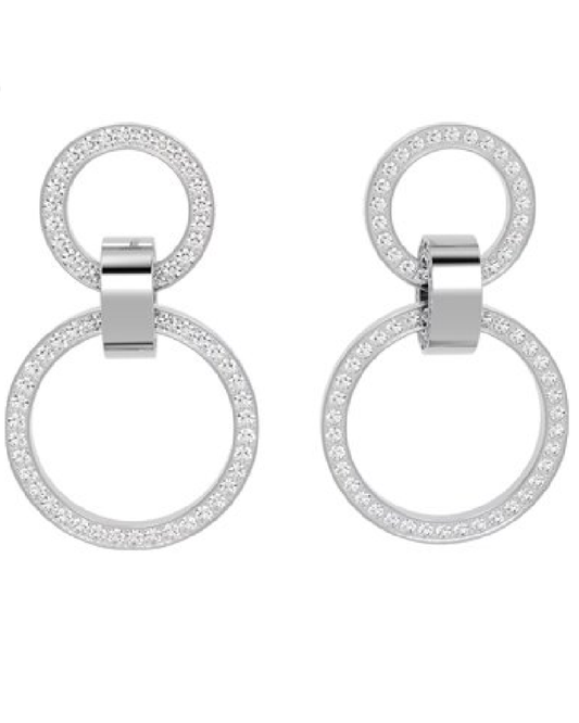 5636503 Swarovski Dextera WhiteTone Hoop Earring