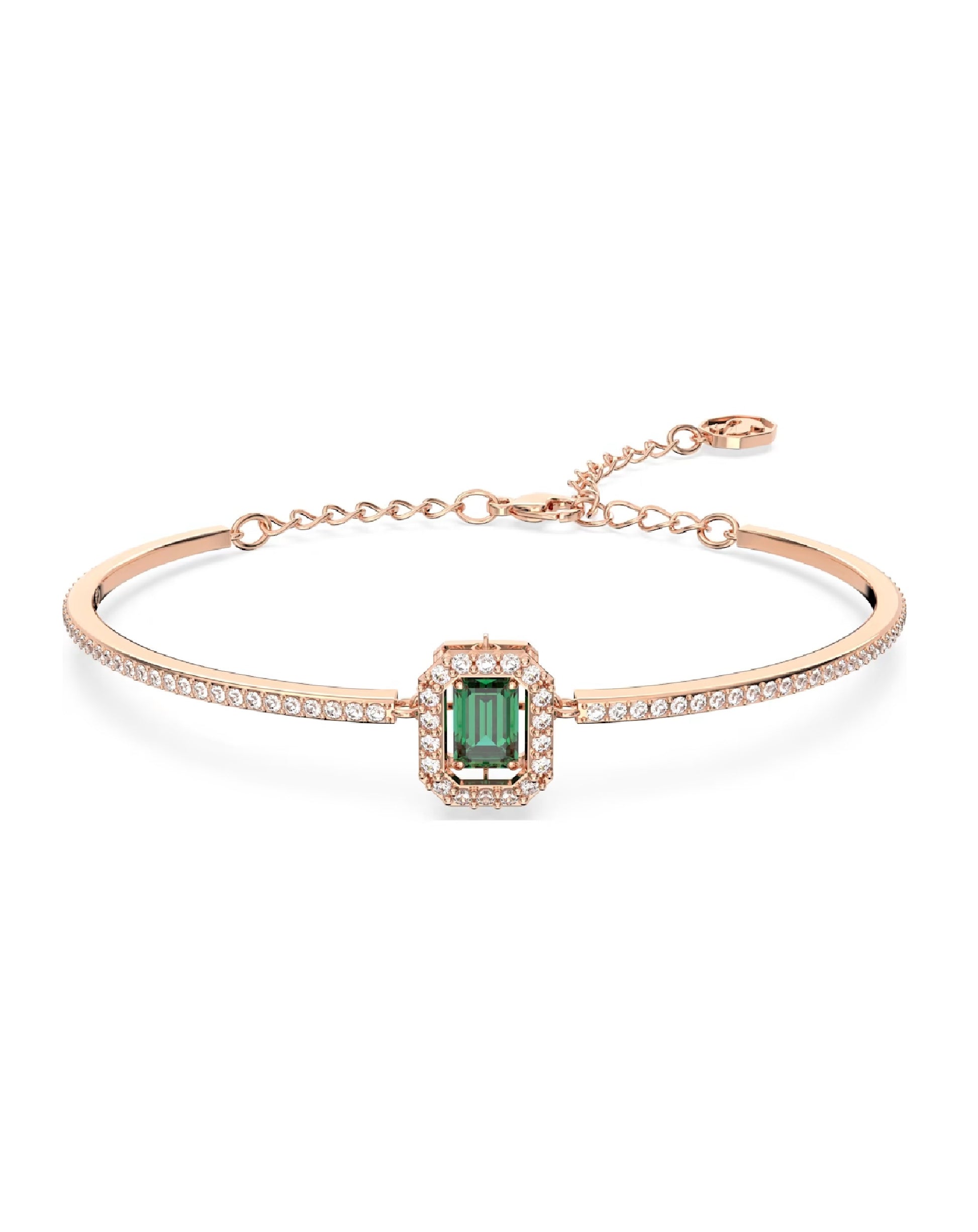 Swarovski 5650071 Swarovski Millenia DROP Bangle Rose Gold Plated Green Octagon Earrings