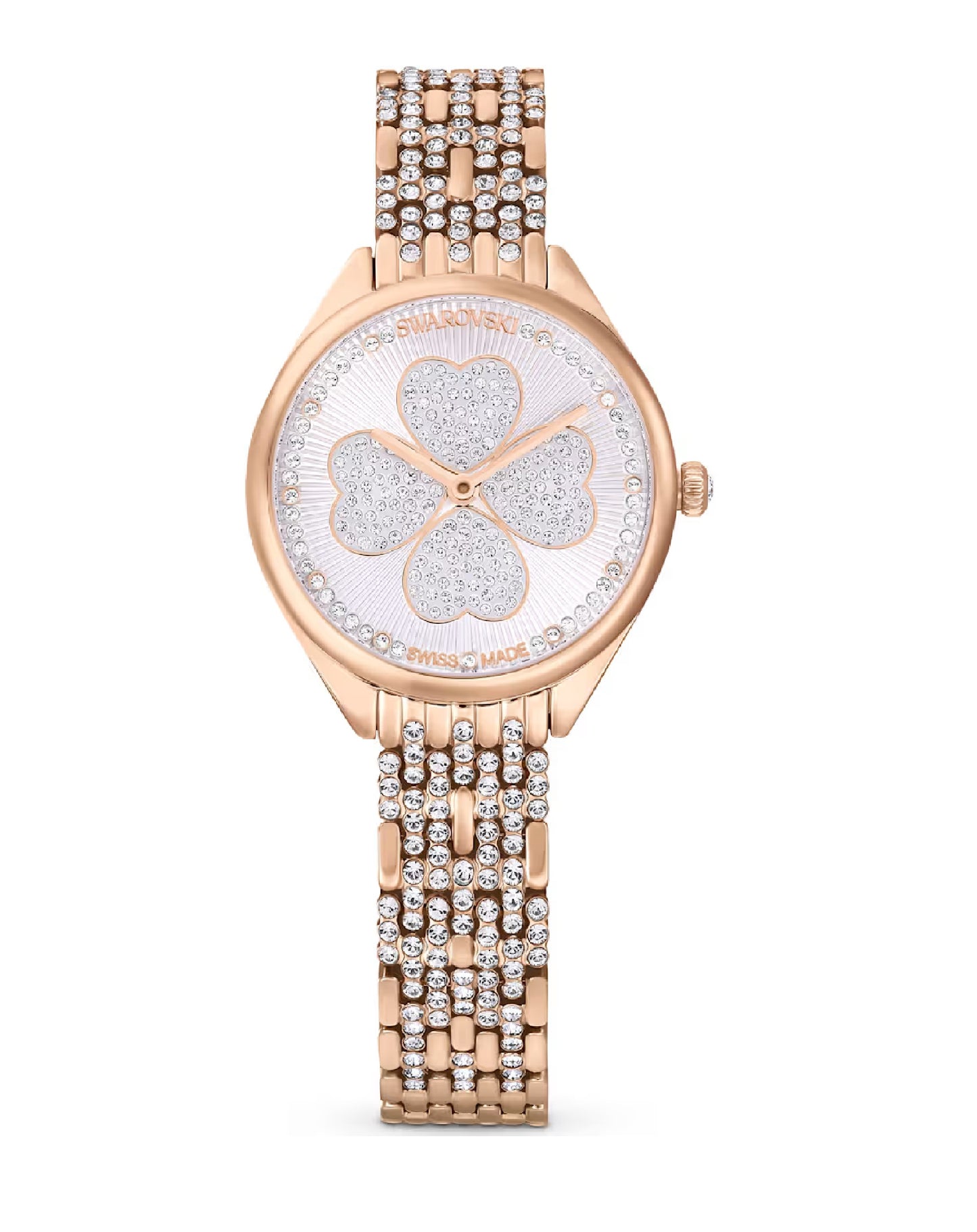 5653347 Swarovski ATTRACT Rose Gold Tone Watch Quartz CLOVER