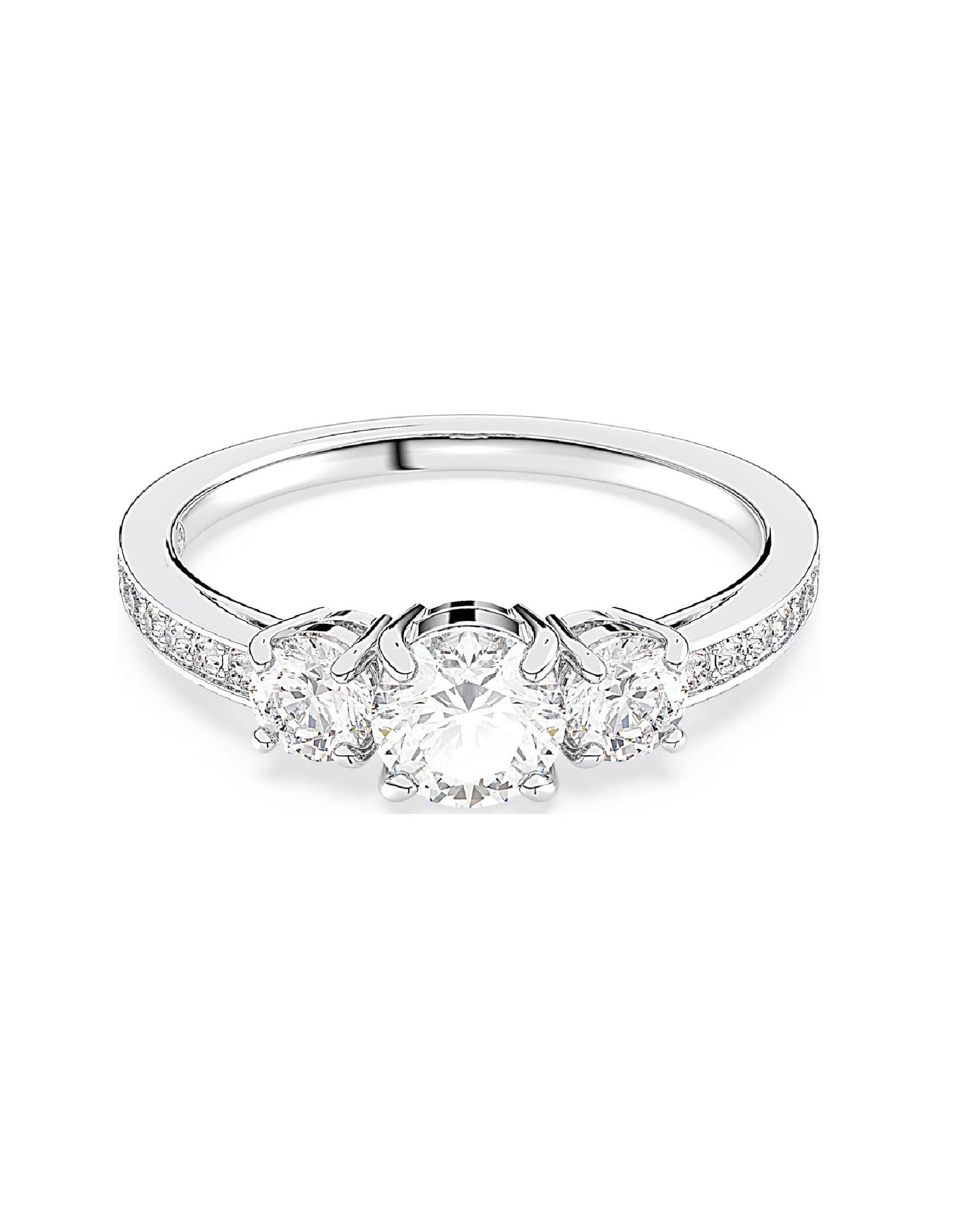 5655713 Swarovski ATTRACT Trilogy WHITE Tone Ring Size 55