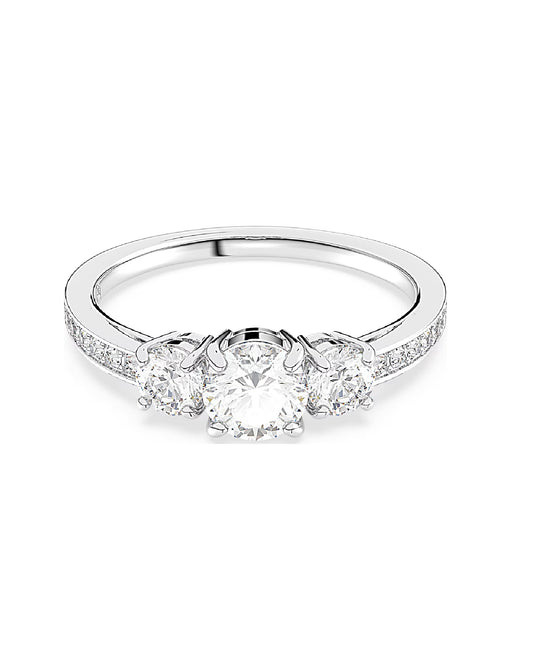 5655713 Swarovski ATTRACT Trilogy WHITE Tone Ring Size 55