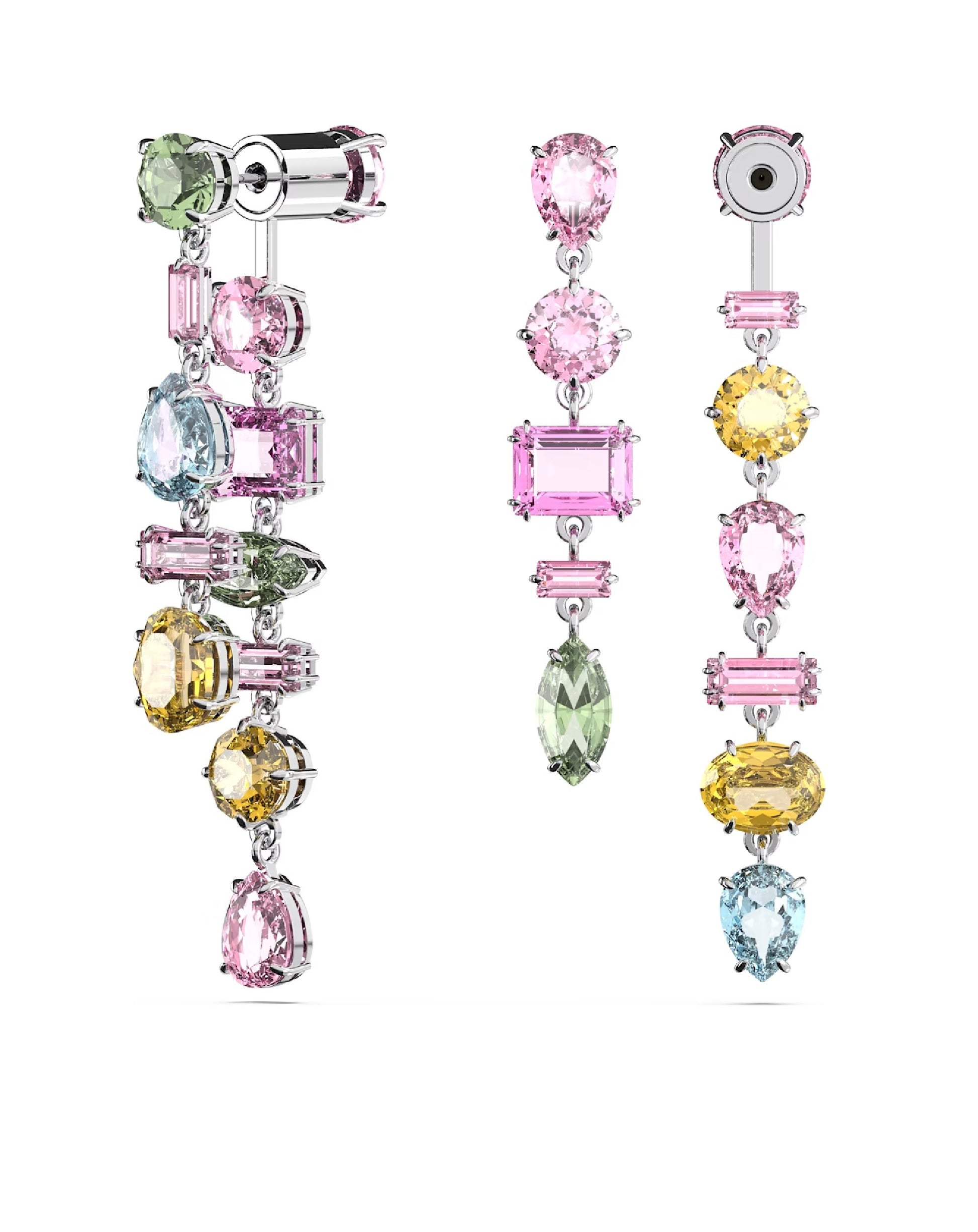 Swarovski Swarovski GEMA Drop Asymmetrical design Earrings, Rhodium Plated Earrings