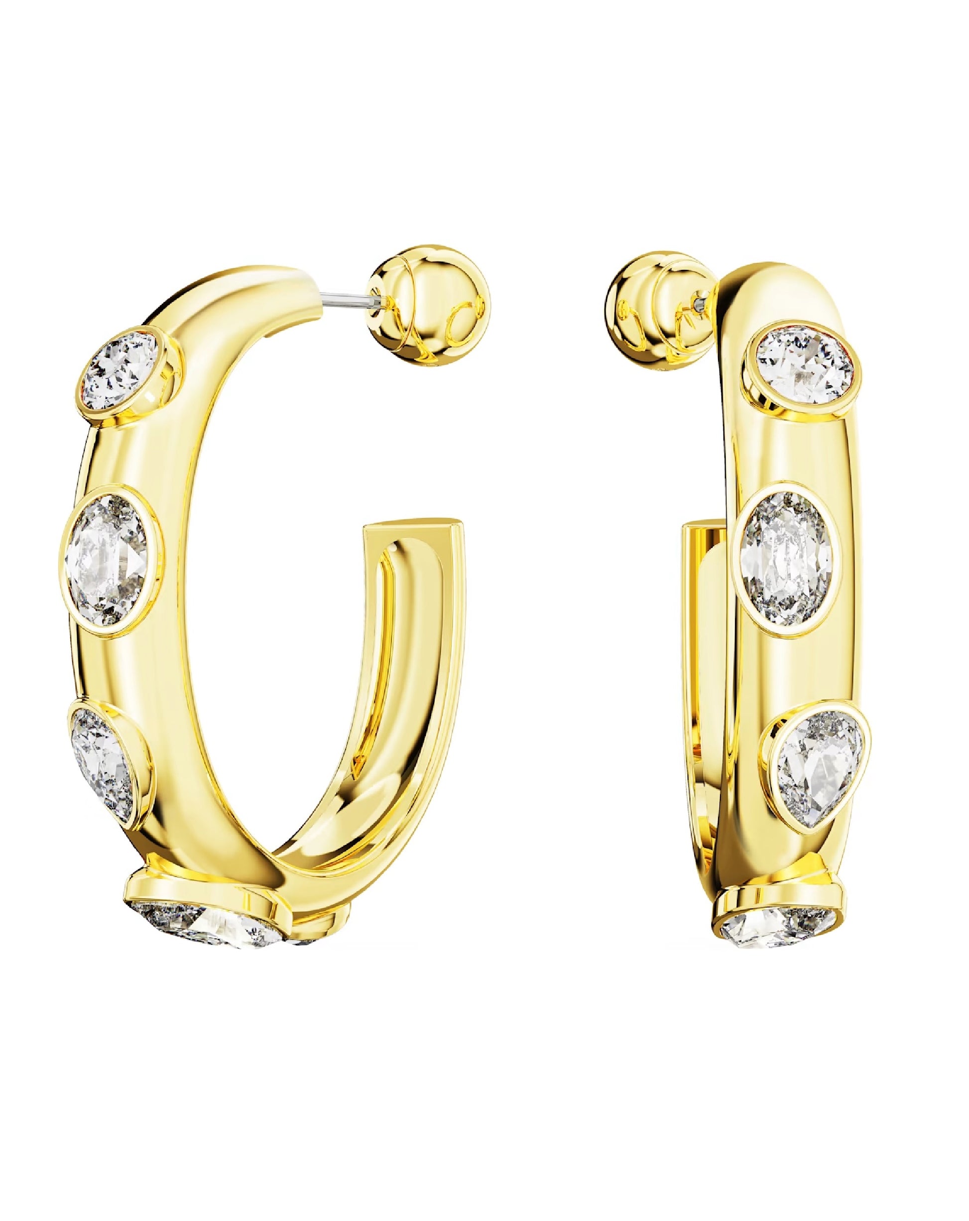 Swarovski 5663261 Swarovski Dextera HOOP Earrings, Yellow Gold Tone Plated Earrings
