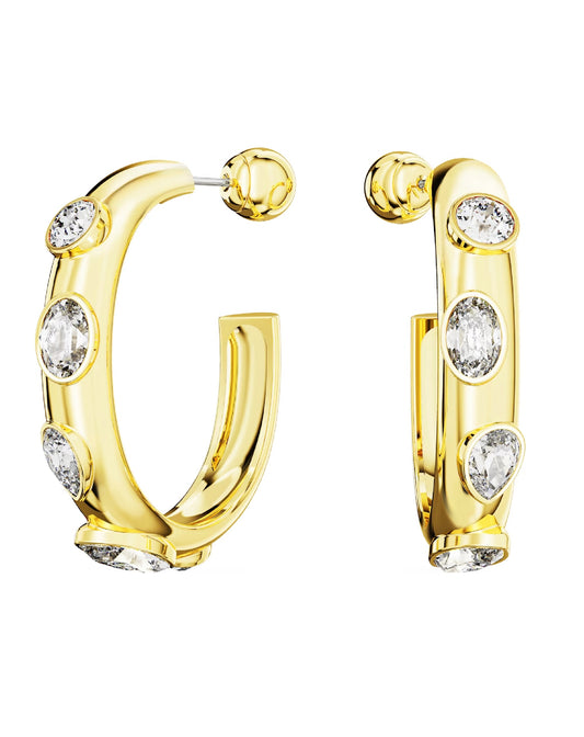 Swarovski 5663261 Swarovski Dextera HOOP Earrings, Yellow Gold Tone Plated Earrings