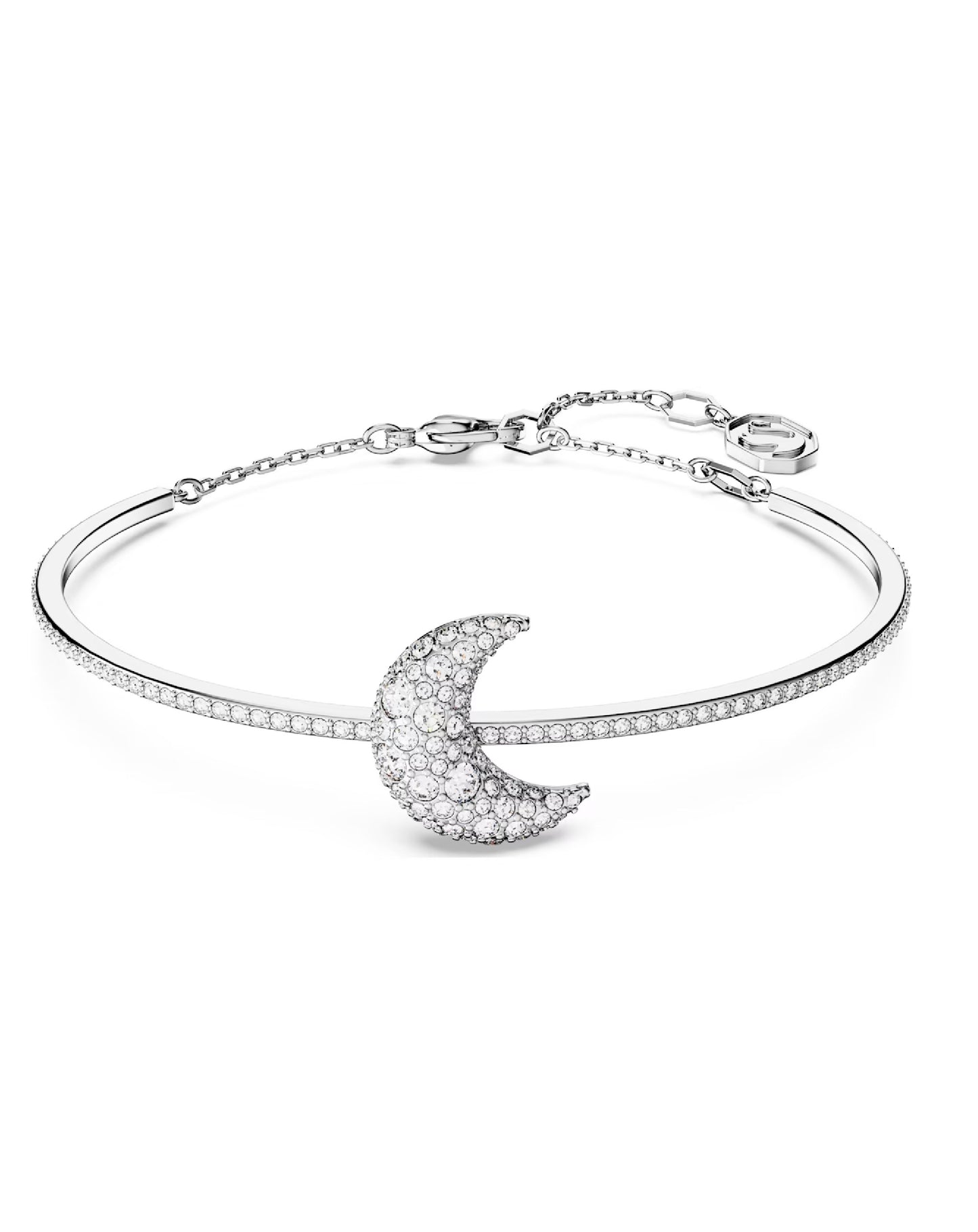Swarovski 5666175 Swarovski LUNA DROP Bangle Rhodium Plated Bracelets