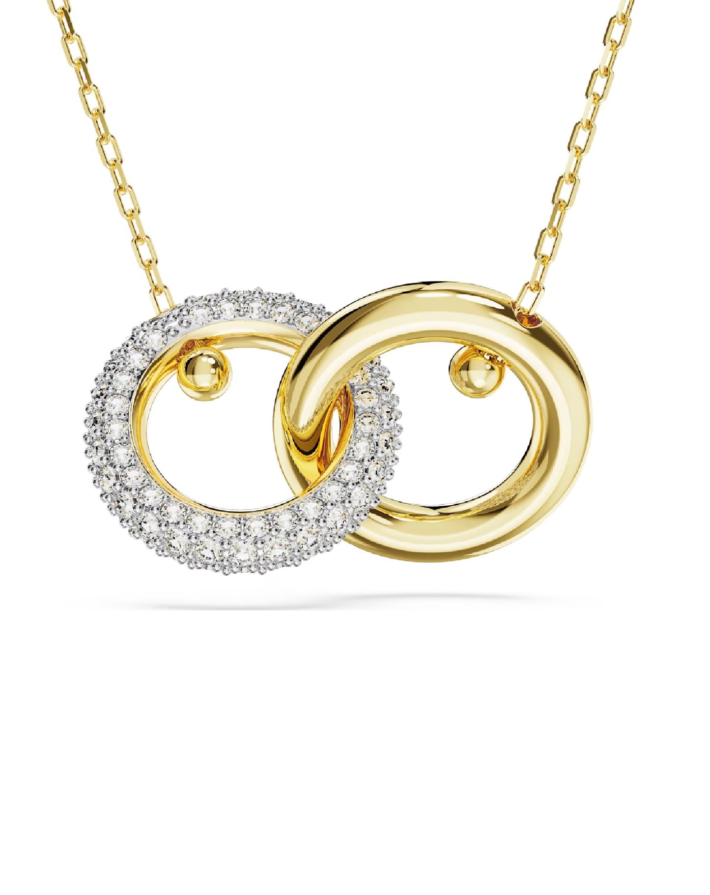 Swarovski 5668820 Swarovski Dextera Interlocking Loop GOLD Tone Rhodium Plated Necklaces