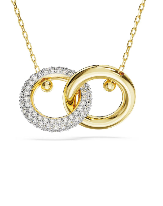 Swarovski 5668820 Swarovski Dextera Interlocking Loop GOLD Tone Rhodium Plated Necklaces