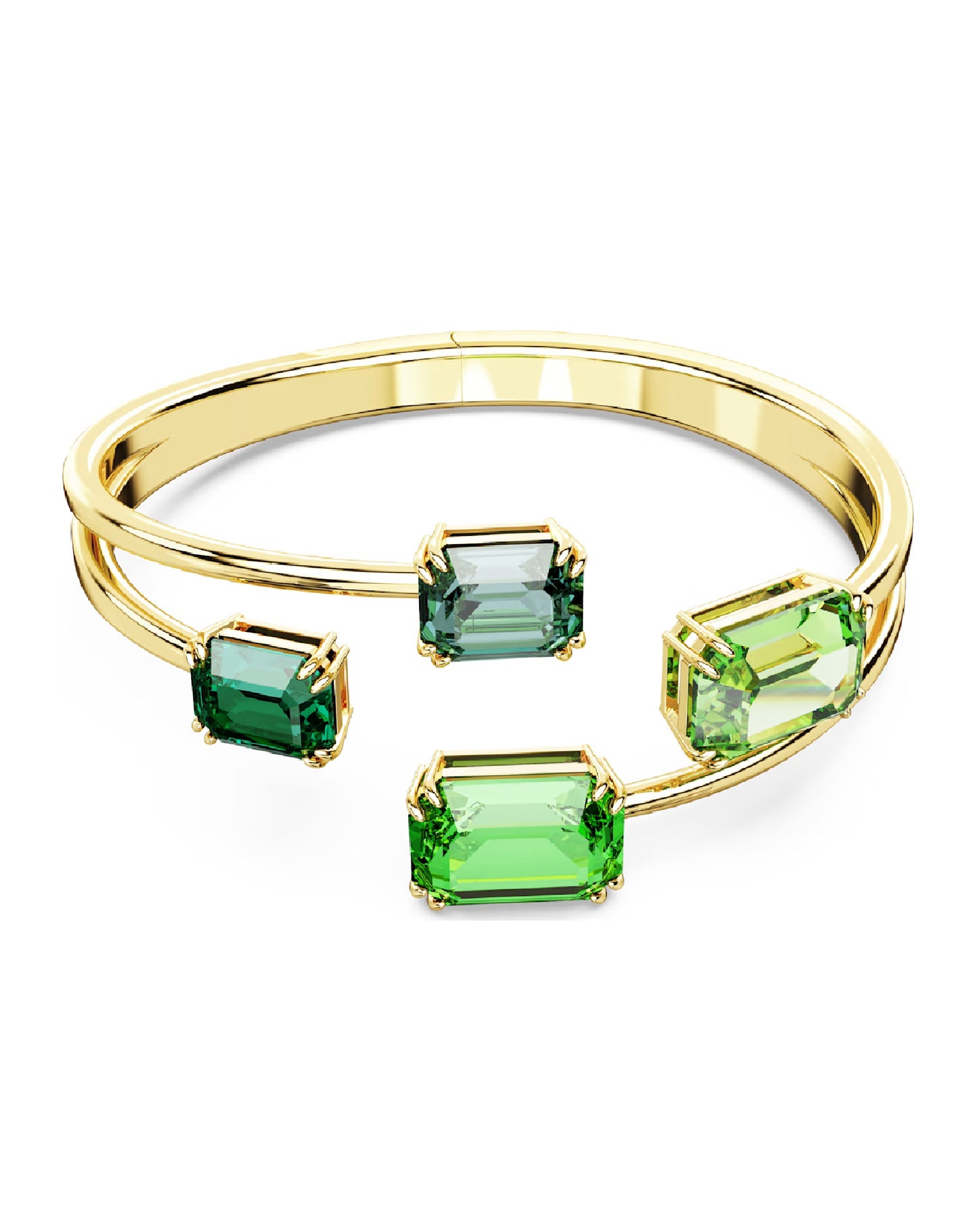 5671246 Swarovski Yellow Gold Plated GREEN Millenia Bangle Size M