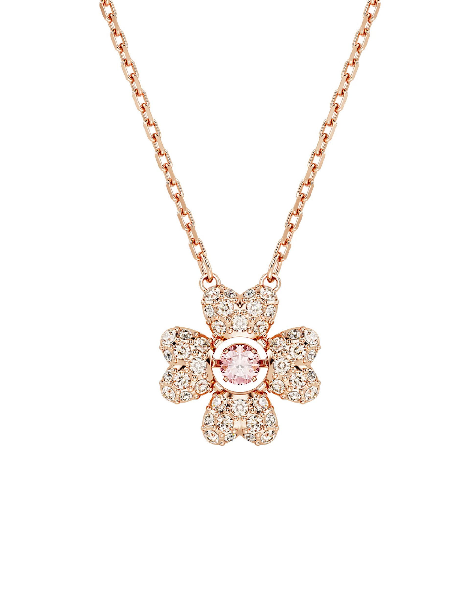 Swarovski 5674211 Swarovski Idyllia, CLOVER, Gold Tone Pendant Necklaces
