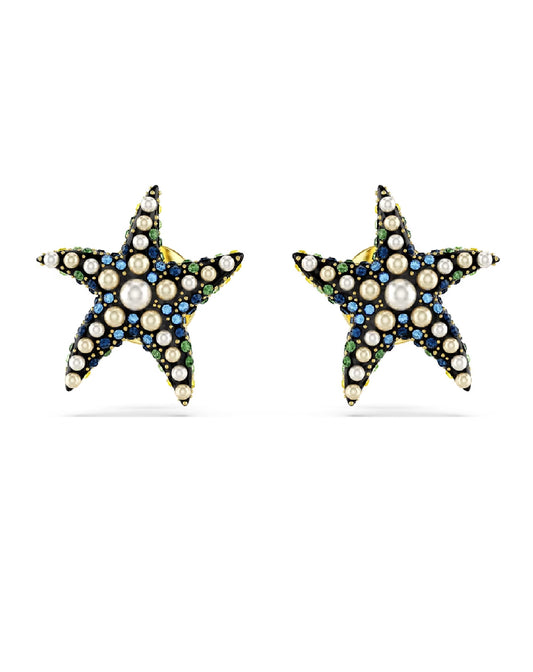 Swarovski 5684162 Swarovski Idyllia, Starfish, Small, Gold Tone DROP Earrings, STUD Earrings