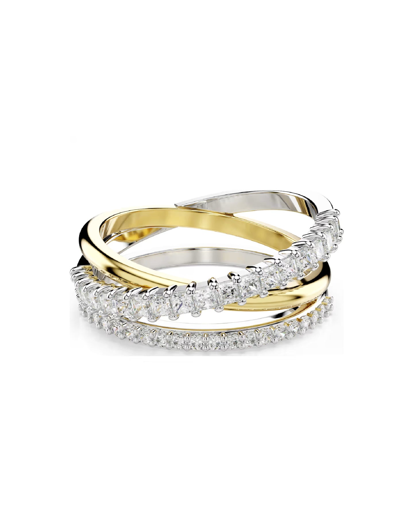 5714161 Swarovski Yellow / White Tone Hyperbola Ring