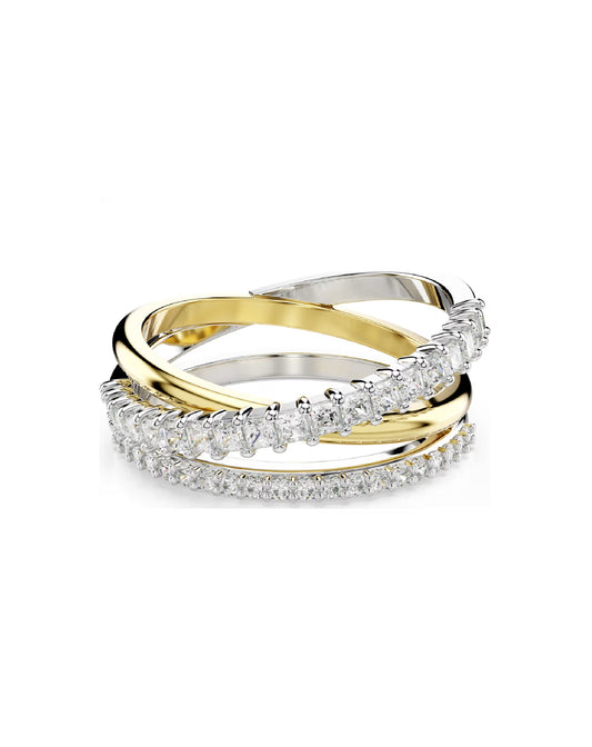 5714161 Swarovski Yellow / White Tone Hyperbola Ring