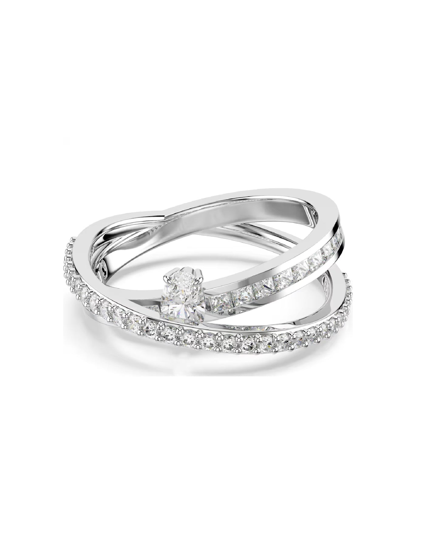 5691231 Swarovski White Tone Hyperbola Ring