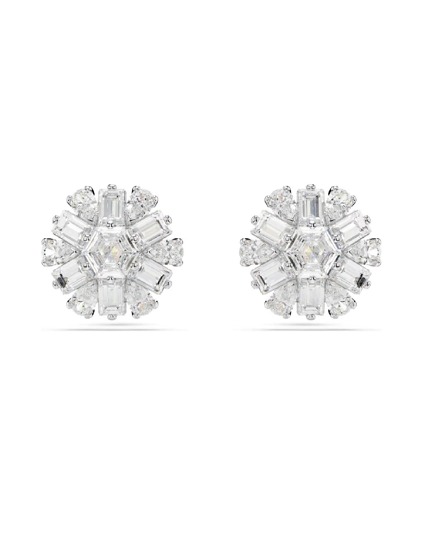 5691483 Swarovski Snow Flakes White Tone Pierced Earring