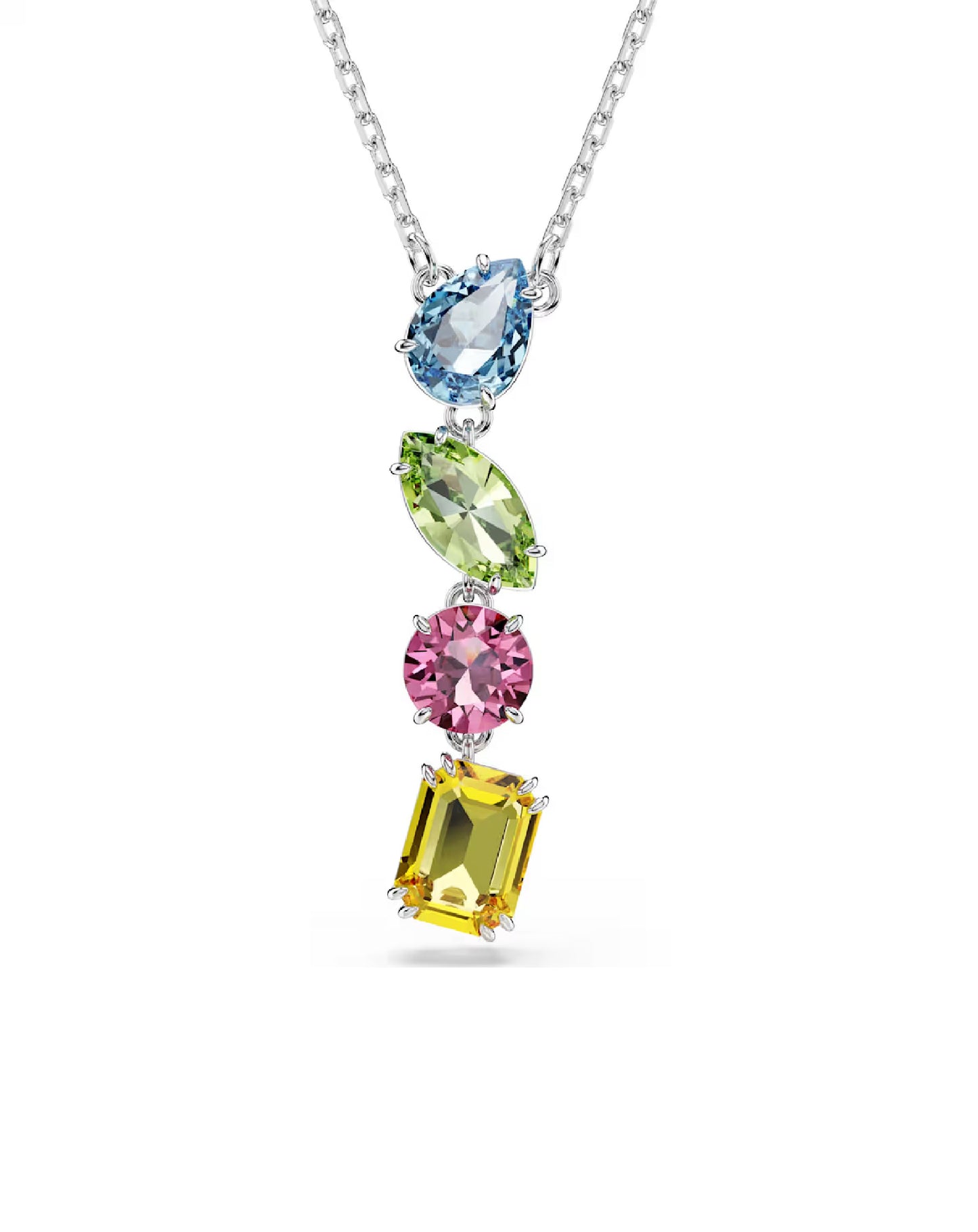 5692421 Swarovski GEMA Drop Pendant, Rhodium Plated