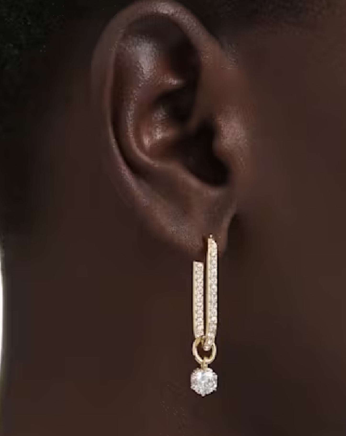 5728587 Swarovski CONSTELLA Drop Earrings, Yellow Gold Tone