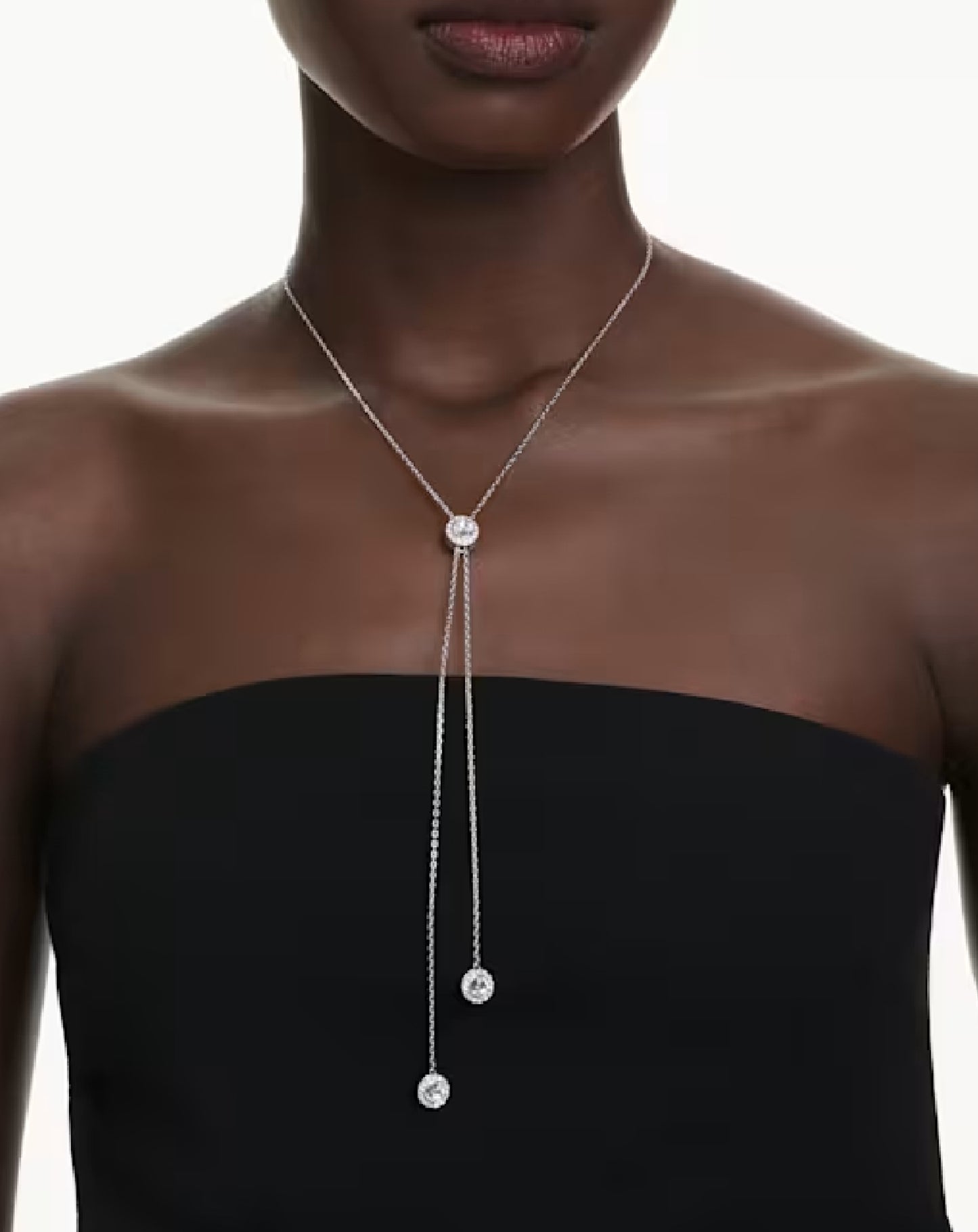 5733197 Swarovski White Tone Angelic Necklace In Y Shape