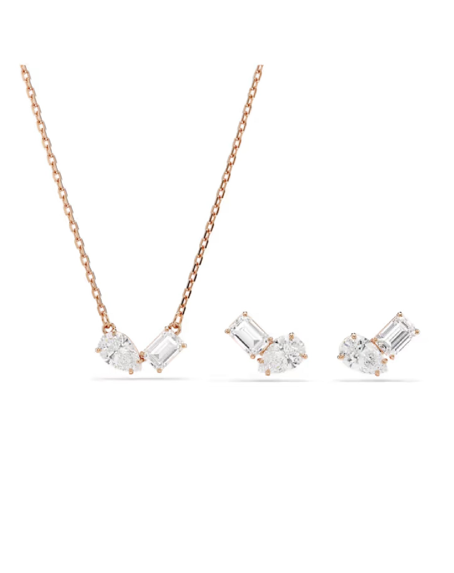 5734246 Swarovski Mesmera SET, Rose Tone , Emerald & Pear Cut