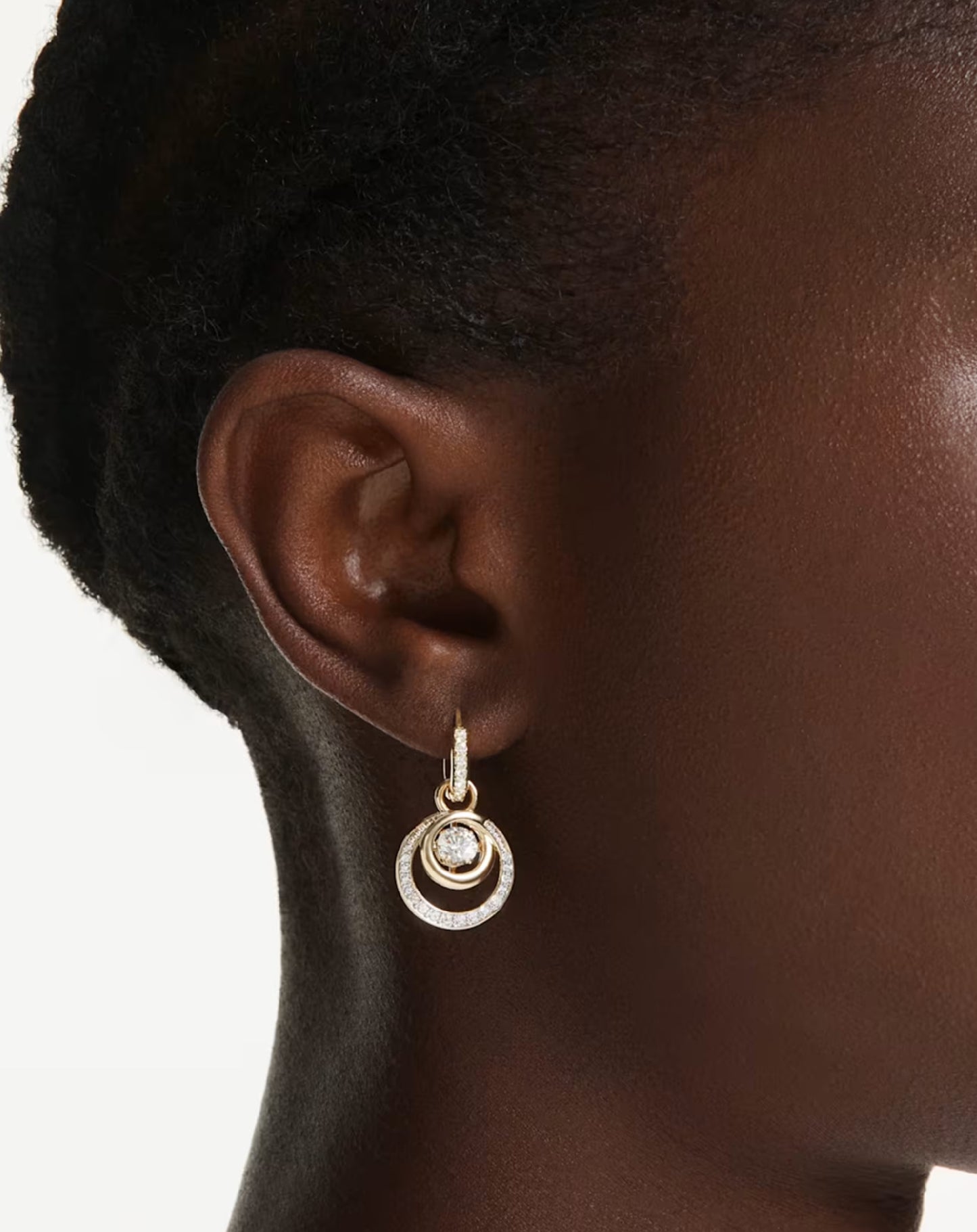 5738249 Hyperbola Drop Earrings, Gold Tone