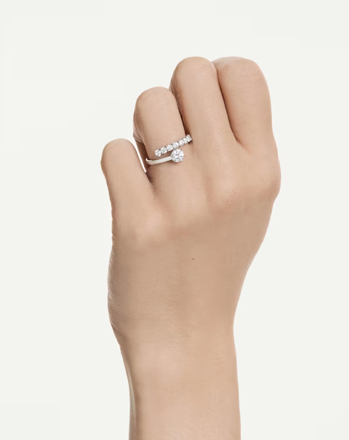 5753576 Swarovski Matrix Vittore White Tone, Ring Size 58