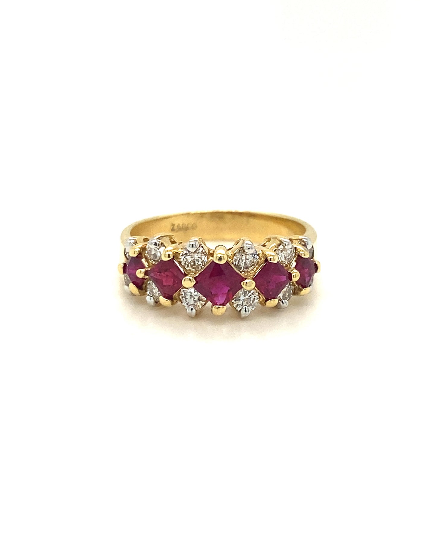 Diamonds Round Cut Ruby Diamond Ring 1.33 CT , 0.56 CT Rings