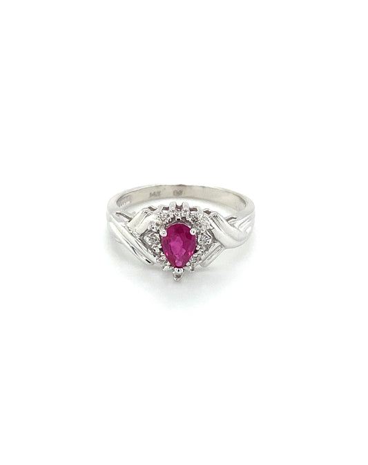 Diamonds Unique Ruby Diamond Ring, 43 CT, 0.09 CT Rings