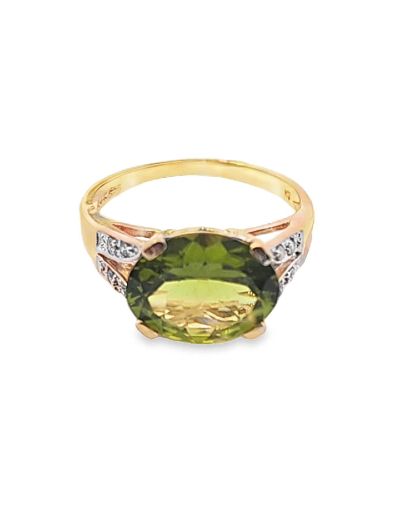 Anillo de diamantes majestuosos semipreciosos con amatista