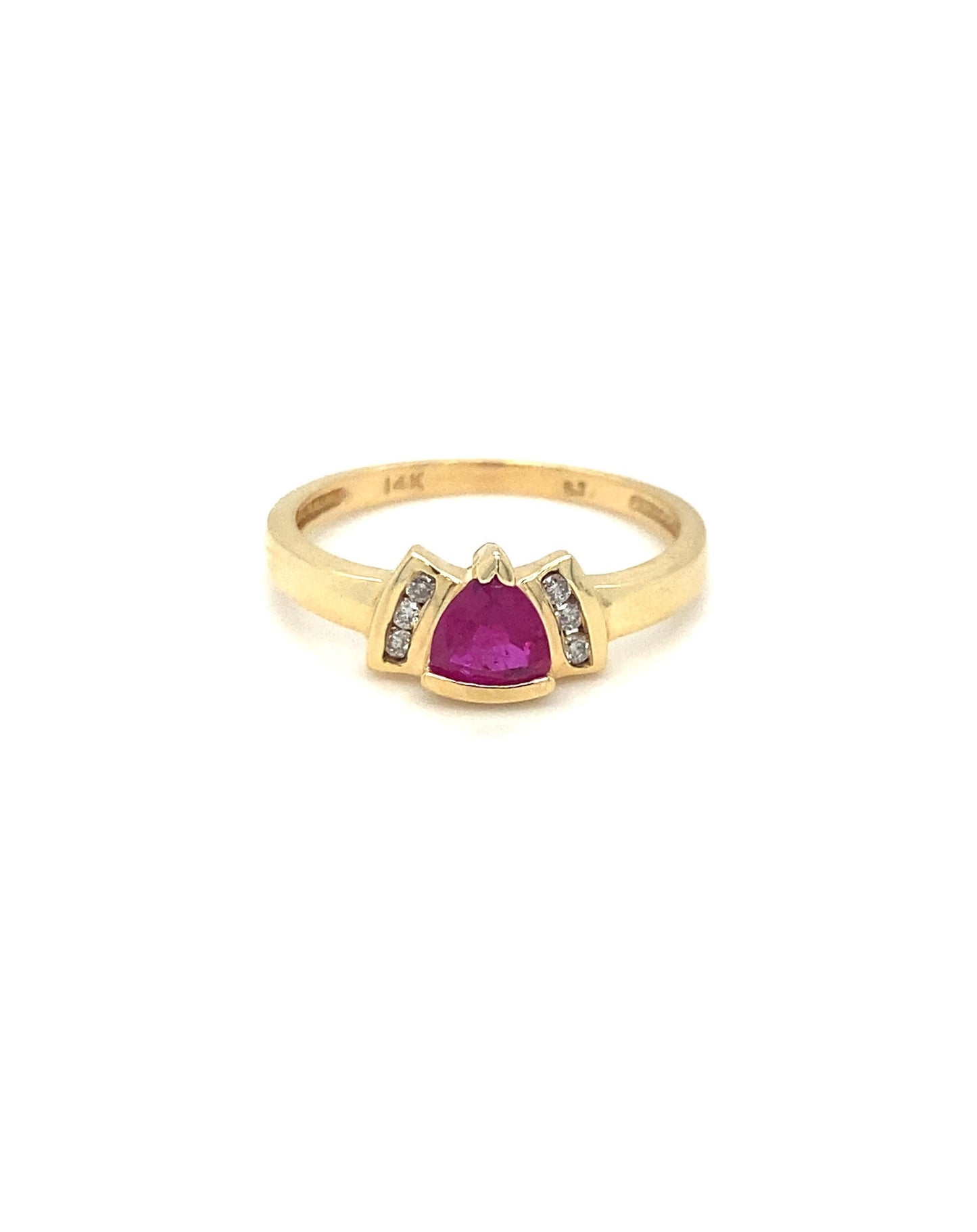 Diamonds TRILLIANT Ruby Diamond Ring, 0.50 CT, 0.08 CT Rings