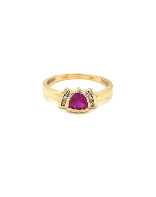 Diamonds TRILLIANT Ruby Diamond Ring, 0.50 CT, 0.08 CT Rings