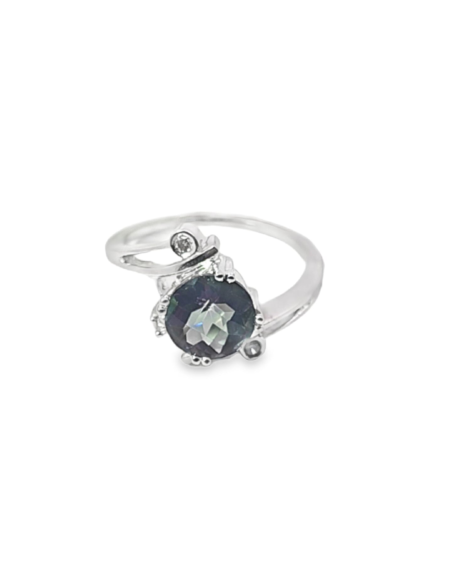 Anillo de diamantes majestuosos semipreciosos con amatista