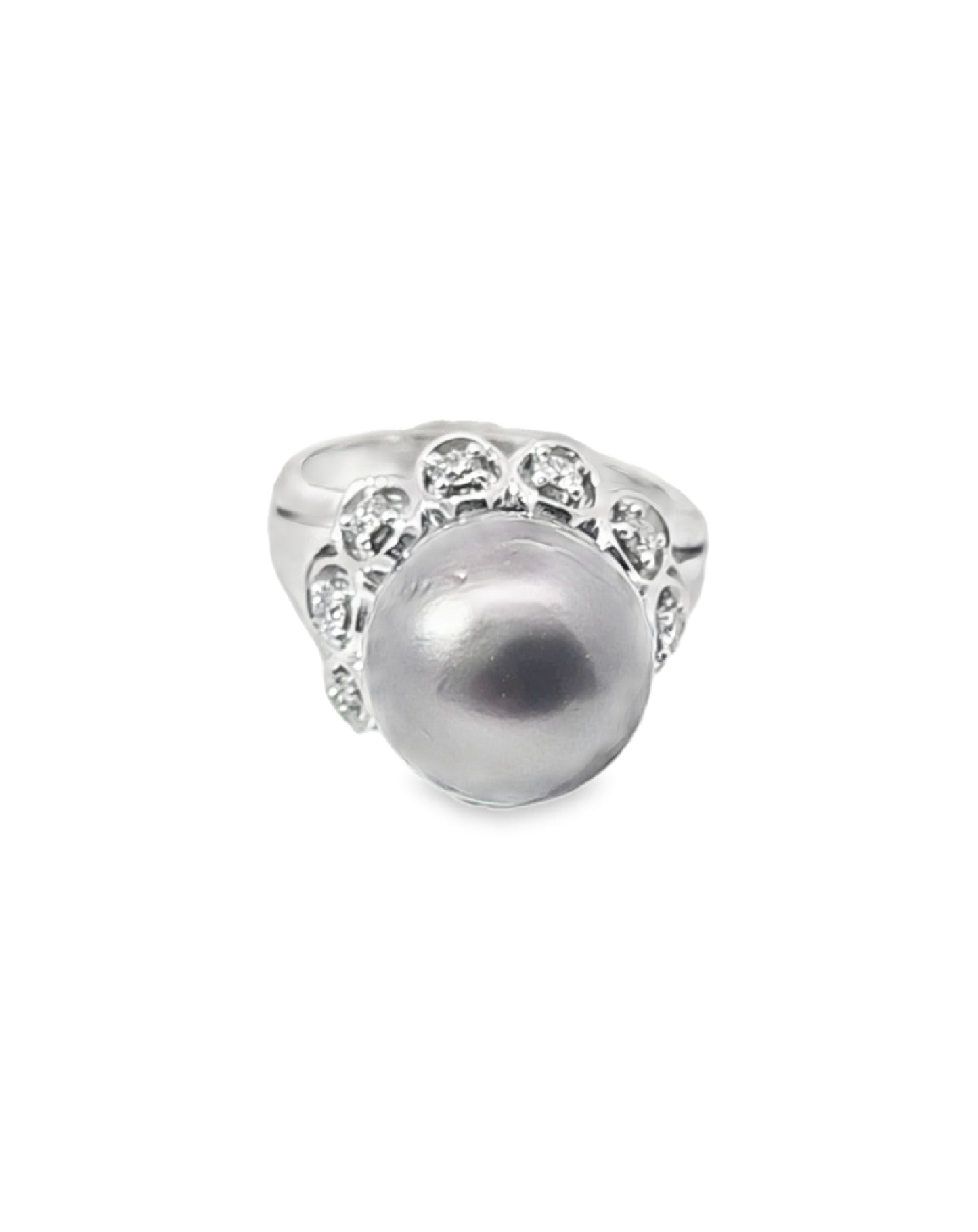 Anillo de diamantes majestuosos semipreciosos con amatista