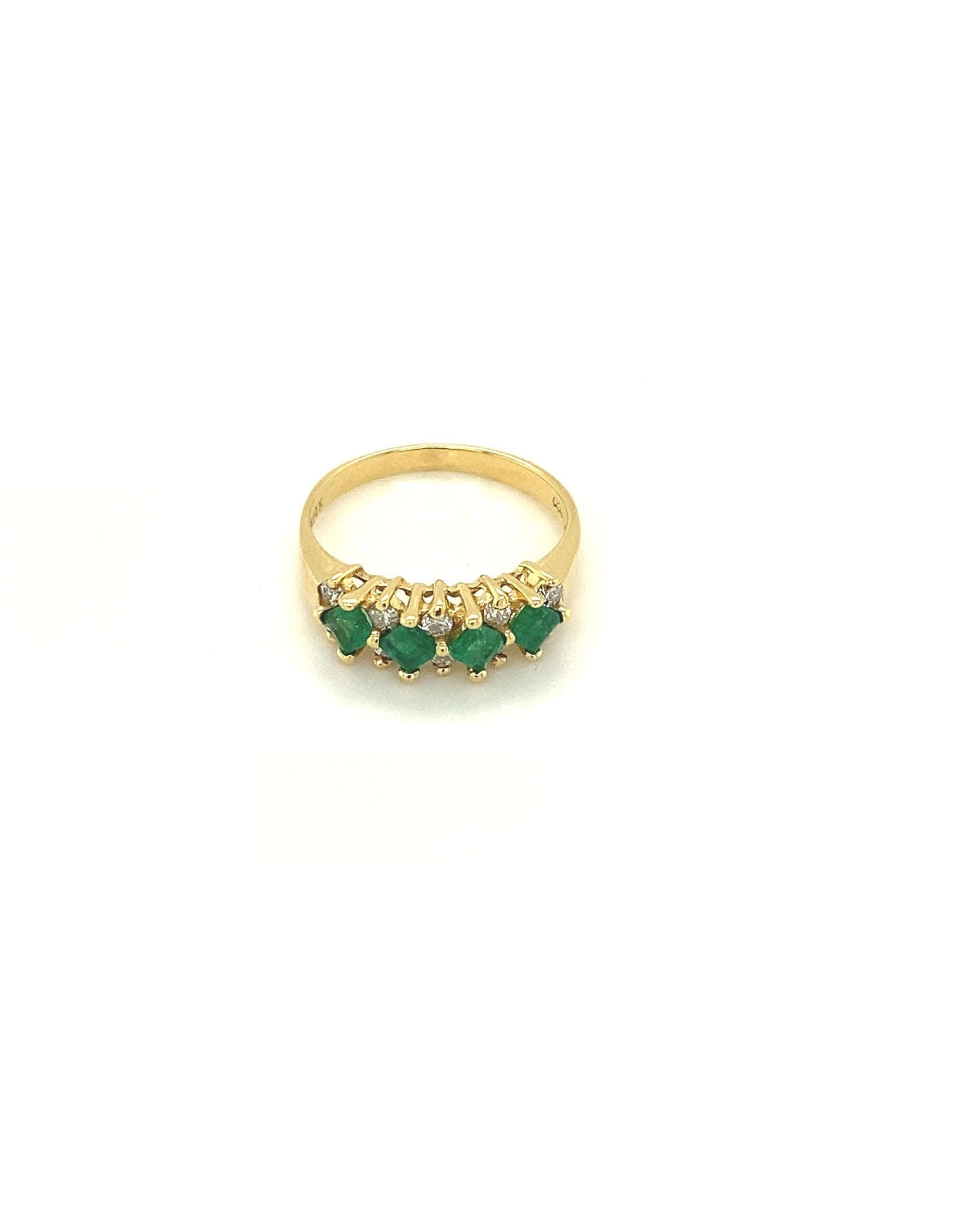 Diamonds Princess Cut Emerald Diamond Ring, 0.60 CT E+ 0.36 CT Rings