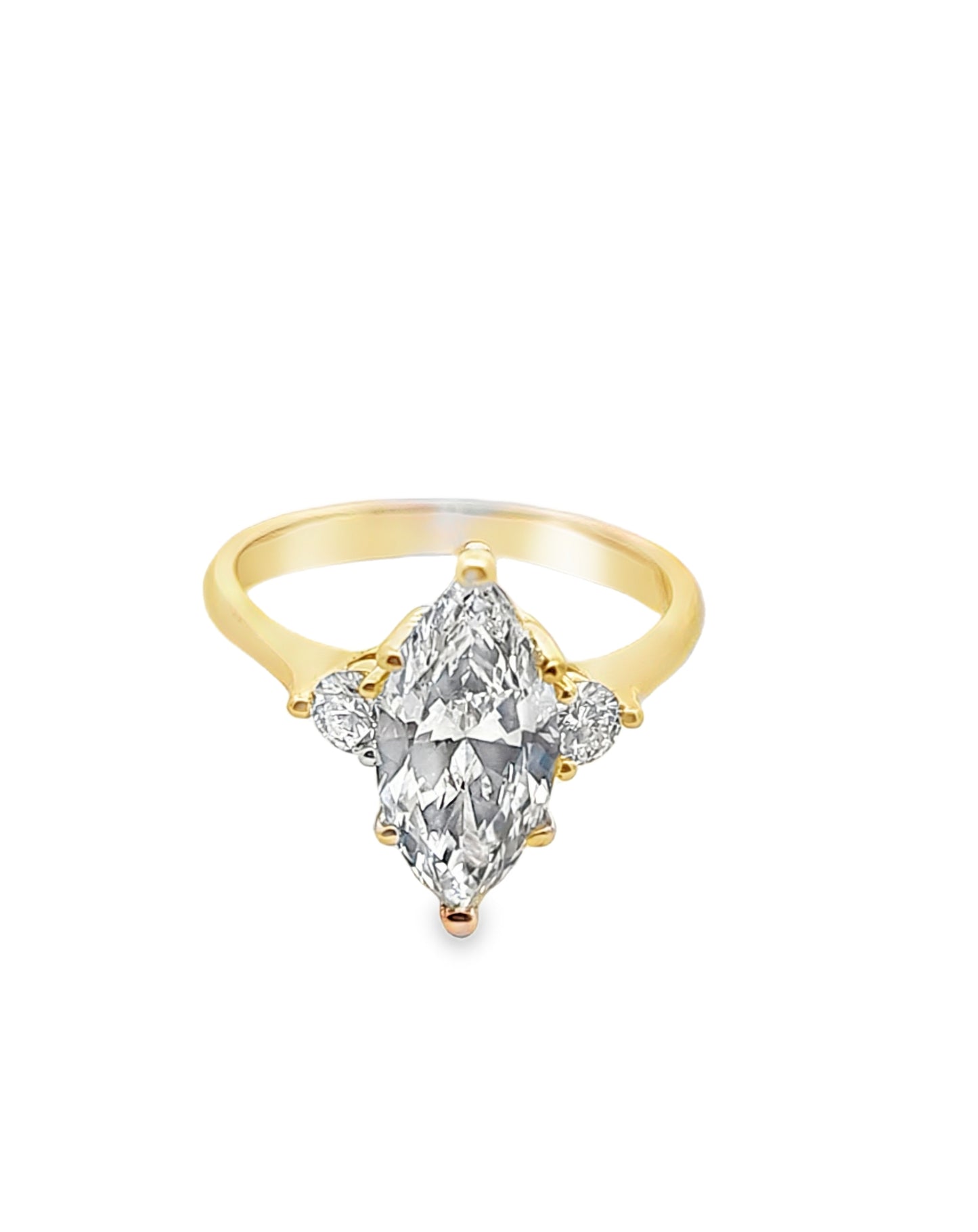 Diamond Ring Lab Grown Marquise , 2.03 Ct + 0.10 ct