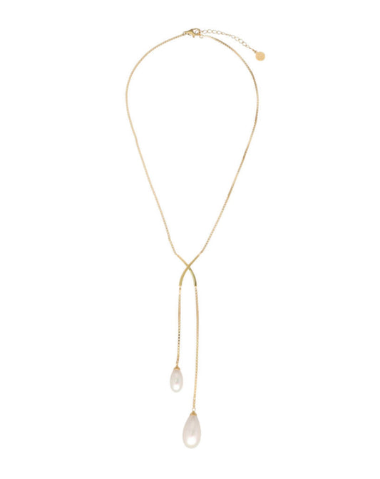 Majorica 16587,01,1,000,010,1 . Necklace White Pearl Tender, Yellow gold plated Necklaces