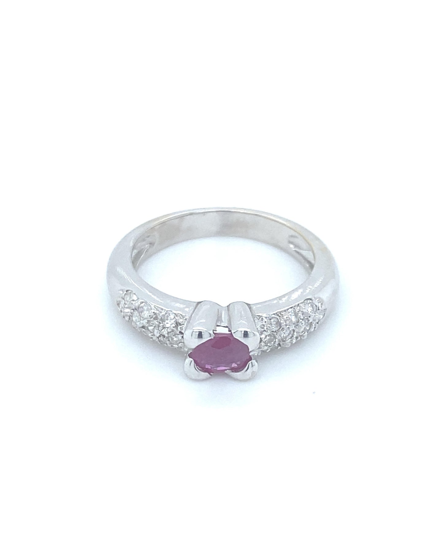 Diamonds White Gold Ruby Diamond Ring, 0.30 CT+ 0.80 CT Rings