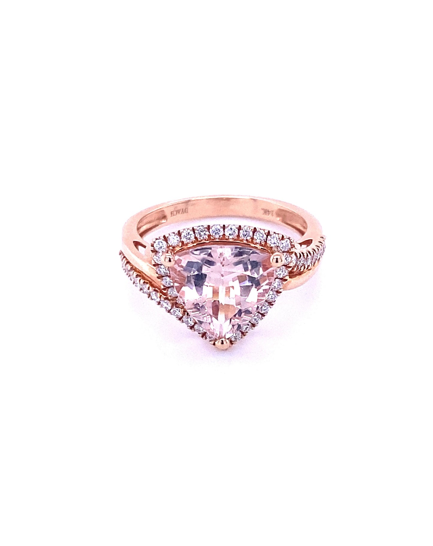 Diamonds Morganite Diamond ring 2.94 Ct + 0.33 Rose gold NEW Rings