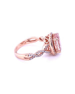 Diamonds Morganite Diamond ring 3.50 Ct + 0.30 Rose gold Rings
